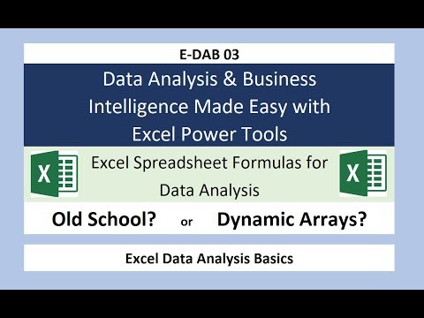 Free Excel Data Analysis Basics Course at YouTube E DAB