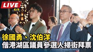 徐國勇、沈伯洋偕港湖區議員參選人掃街拜票