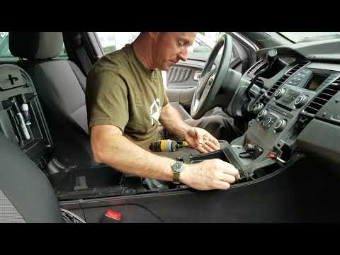 Ford Police Interceptor Sedan console block-off plate removal / tray install