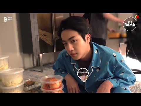 Jin wearing pajama and having breakfast 😍