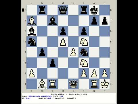 Steinitz, William vs Maas, Arthur J | Great Britain Chess Tour Simul 1873, England