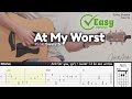 At My Worst (Easy Version) - Pink Sweat$ | Fingerstyle Guitar | TAB + Chords + Lyrics