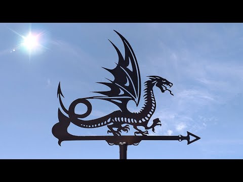 Флюгер Дракон №3, флюгер на крышу с металла 2 мм. - фото 1 - id-p1460446625