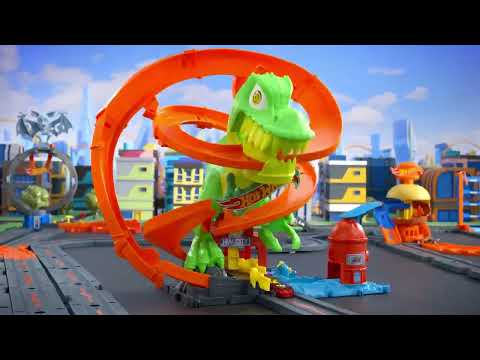 Mattel HOT WHEELS CITY rinkinys – Dinozauras gaisrinėje (JBM73)