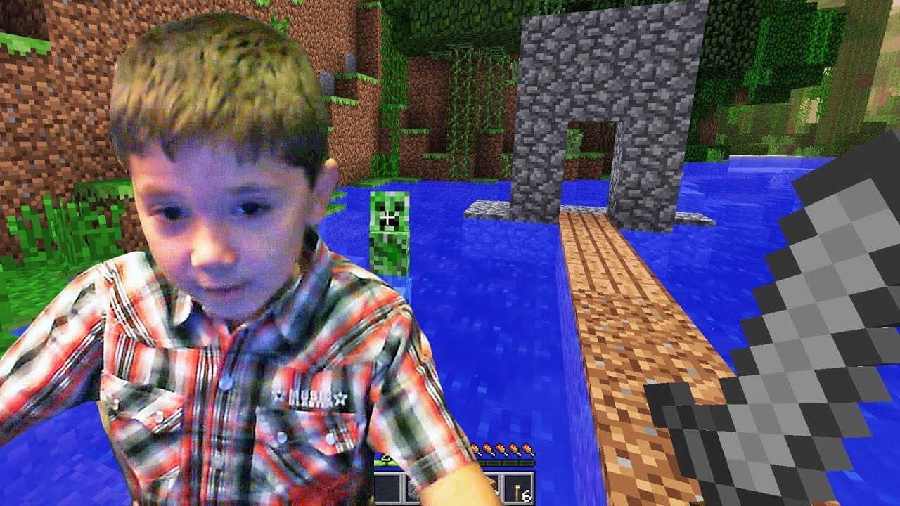 6 Year Old Jacob Playing Minecraft - YouTube