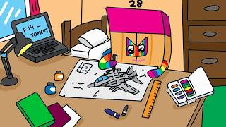 Numberblocks 28 and F 14 Tomcat - Numberblocks fanmade coloring story