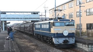 快速 ELぐんま1fin EF65-501+旧型客車+DD51-842 群馬八幡駅 通過