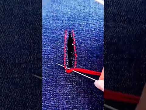 Cara Menjahit Celana Denim Bolong #shorts #pinterest #sewing #sewinghacks #sewingtutorial