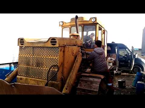 ЧТЗ Т-170 ЗАПУСК и управление Заводим бульдозер спецтехника в Питере russian caterpillar bulldozer