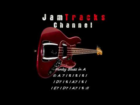 Funky Blues Bass Backing Track in A
