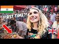British Girl First Time Street Food In India Craziest Busiest Streets ️
