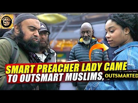 SMART LADY CAME TO OUTSMART MUSLIMS, BUSTED! STRATFORD SPEAKERS CORNER