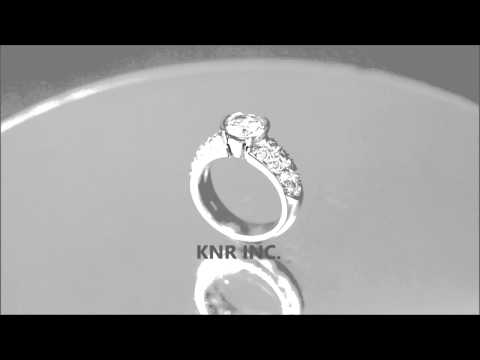 14K WHITE GOLD ROUND CUT DIAMOND ENGAGEMENT RING SEMI BEZEL SET 2.00CTW - KNR INC - 564
