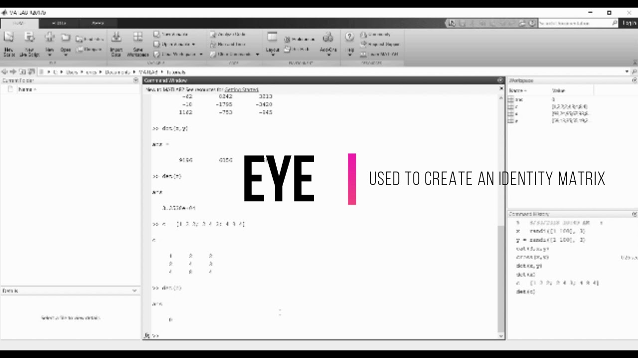 Matrix Commands | MATLAB Tutorial 5