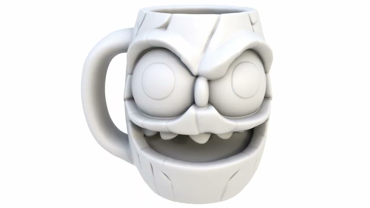 3D model of an abstract mug. A emotional mug. Superhive, CGtrader, Cults3d (no sound)