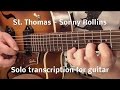 Sonny Rollins St Thomas Solo transcription - Benjamin Bras