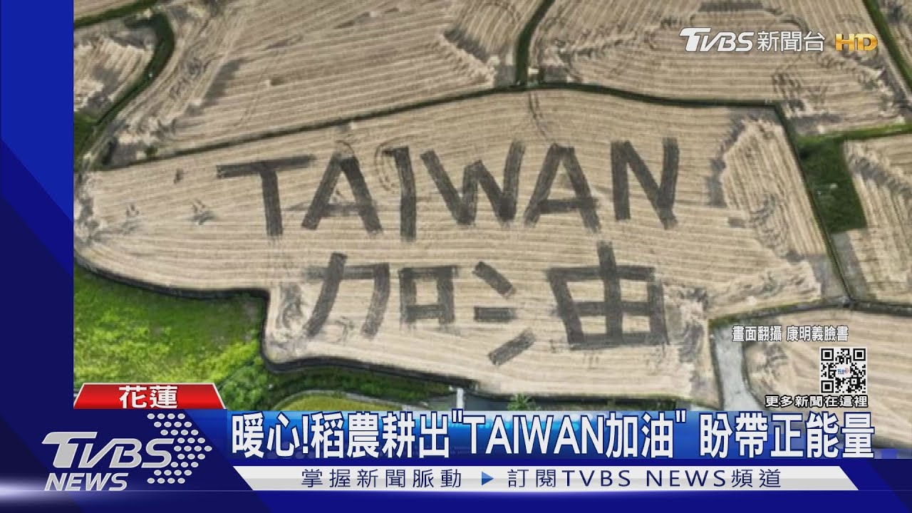 暖心！稻農耕出「TAIWAN加油」　盼帶正能量