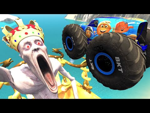 Crazy Cars Jumping and Crashing over The Shy Guy SCP-096 - BeamNG. Drive