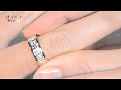 Diamond 1ct Baguette Half Eternity Ring In 18K Gold - FT34 322