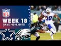 Cowboys vs. Eagles Week 18 Highlights | NFL 2021