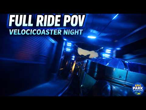 VelociCoaster NIGHT Launch POV | The Fastest 3 Minutes in Jurassic World