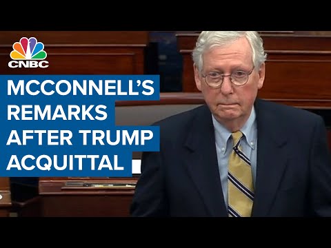 Sen. Minority Leader Mitch McConnell delivers statement after Trump acquittal