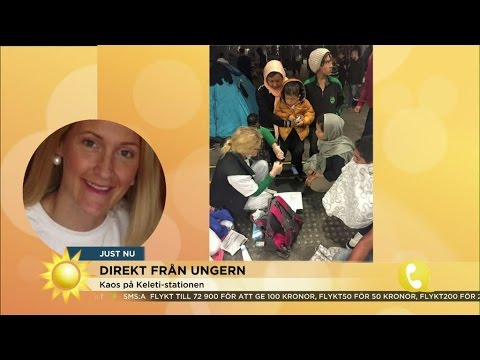 "Människor väller in på stationen nattetid" - hör vittnesmål från Budapest - Nyhetsmorgon (TV4)