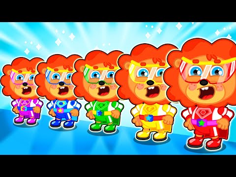 Lion Family | Kids Turn into Superheroes - Superhero Song | Cartoon for Kids
