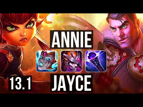 ANNIE vs JAYCE (TOP) | Rank 4 Annie, 2.8M mastery, 7 solo kills, 1100+ games | EUW Challenger | 13.1
