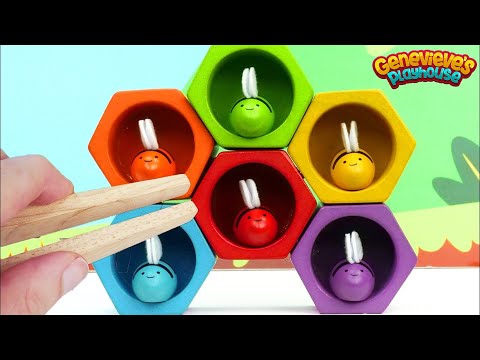 Learn Colors and Counting for Toddlers with Colorful Toy Bees and Genevieve!