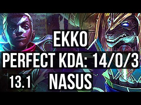 EKKO vs NASUS (MID) | 14/0/3, 1700+ games, Legendary, 1.9M mastery | EUW Challenger | 13.1
