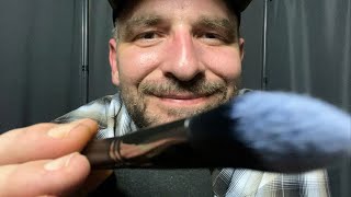 RETRO ASMR-Unintelligible Whispers With Camera Brushing 🖌️