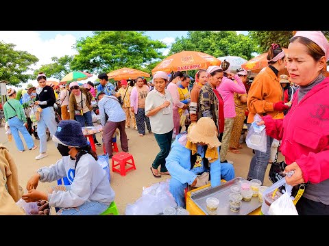 Factory Workers in Cambodia, Cheap Street Food for Lunch, City & Countryside Market Tour