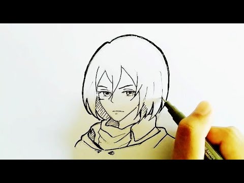 how to draw manga attack on titan character | Mikasa Ackerman