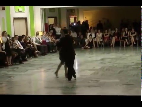  Lara Carminati  and  Marco Palladino  are  dancing  to  the  tango  "  Una Fija  "  by  Carlos di Sarli  at  Parma tango festival  in  2016