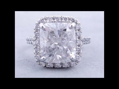 6.78 ctw Cushion Cut Diamond Engagement Ring - BigDiamondsUSA