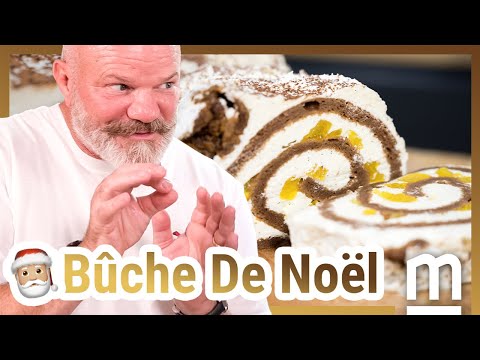 Bûche de Noël Chocolat-Orange (Yule Log with Chocolate Choux Biscuit, Orange, and Buttercream)