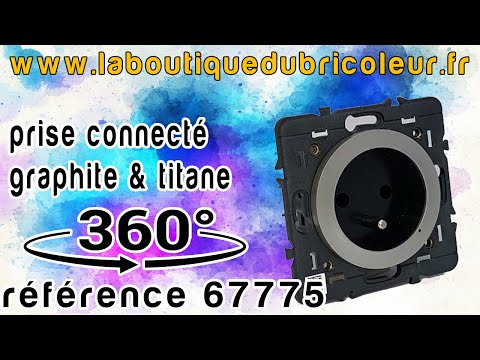 Prise de courant 16A pour installation connectée Céliane with Netatmo avec plaque Métal titane