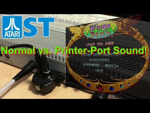 Atari ST, Wings of Death, normal vs. Printer-Port Sound! (Real Hardware)