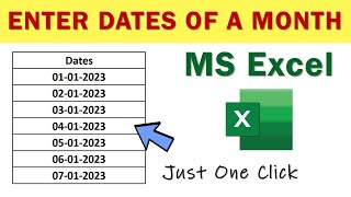 How to Automatically Write Dates of a Month, Year In Excel | Auto Fill Date Series In Excel