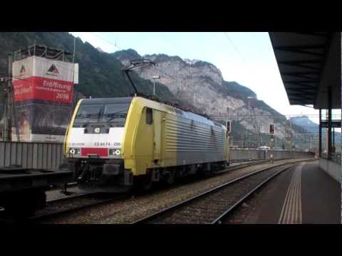 Erstfeld in TX-Hand: Bahnverkehr am 24.11.12 "TXL mit CT BR 185"