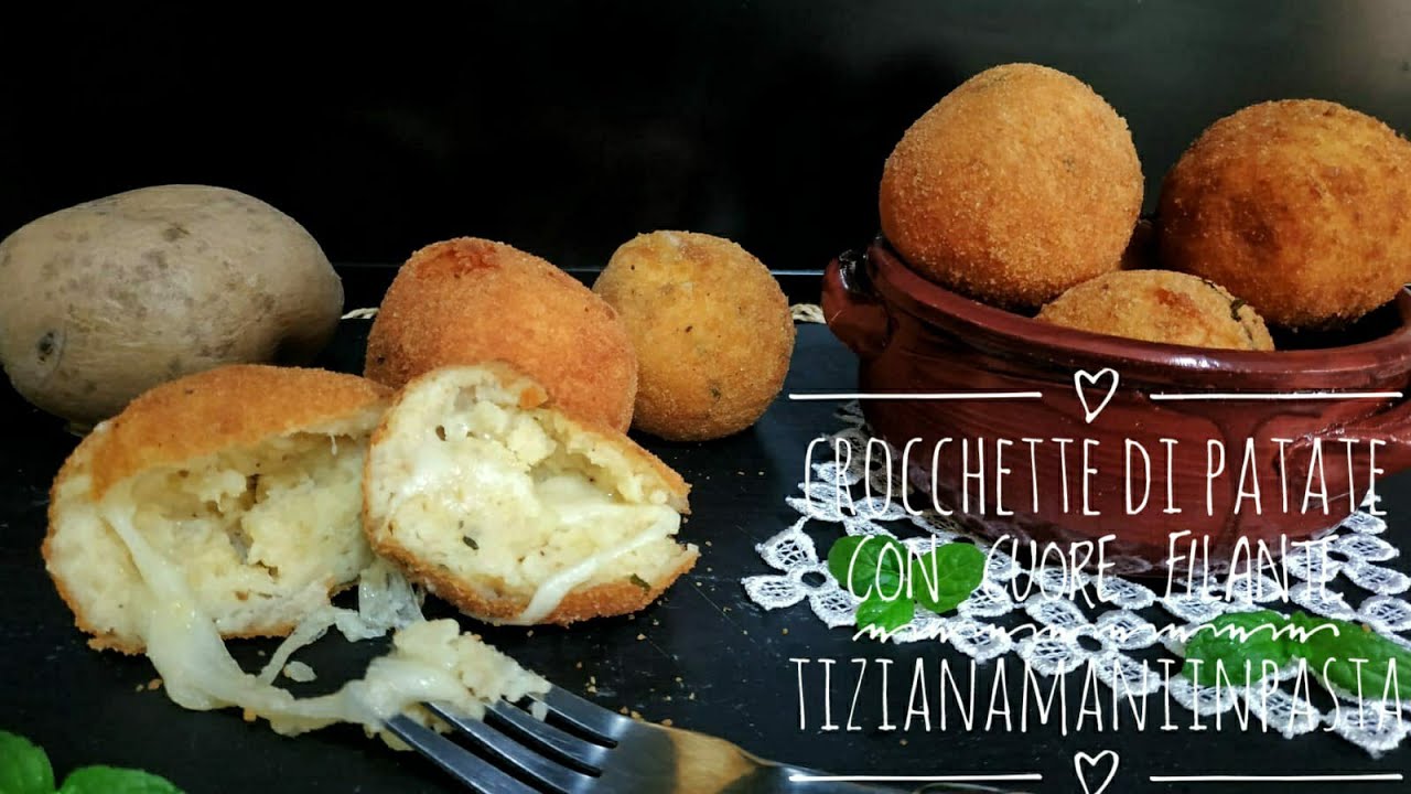 CROCCHETTE DI PATATE FRITTE CON CUORE FILANTE