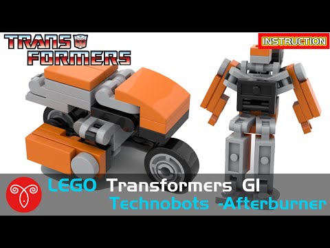 Lego Transformers MOC G1 ComputronAfterburner Instruction How to Micro Cybertron Motorcycle Tutorial