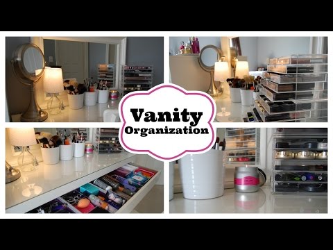 Part of a video titled Vanity Organization featuring my Ikea Malm Dressing Table - YouTube