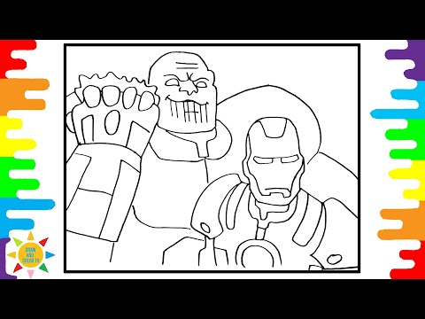 Iron Man Vs Thanos Coloring Page | AVENGERS Coloring | Diviners - Savannah