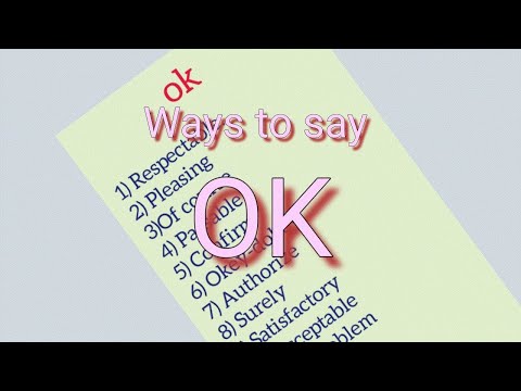 Different ways to say OK in English