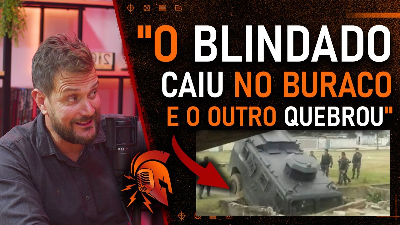 DOIDO ATRAI OUTRO DOIDO! O CARA DE ROUPA DE TFM, DESARMADO, AJUDANDO A AMARRAR UM BLINDADO NO OUTRO