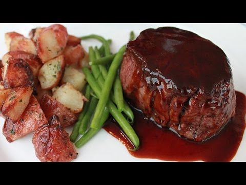 Ricetta veloce filetto con glassa all'aceto balsamico e pure di patate,速配方脊肉與香醋釉和土豆泥,