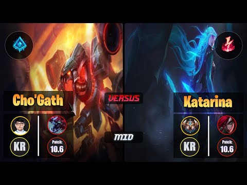 ShowMaker CHO'GATH (Mid) [Glacial Augment] VS KATARINA - Challenger KR Patch 10.6