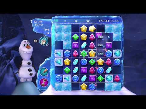 Frozen Free Fall: Snowball Fight Level 145 Walkthrough, No Power Ups